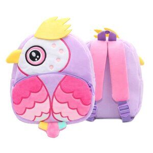 Cute Animal Plush Backpack for Toddlers Kids Gift Bag ( owl purple )